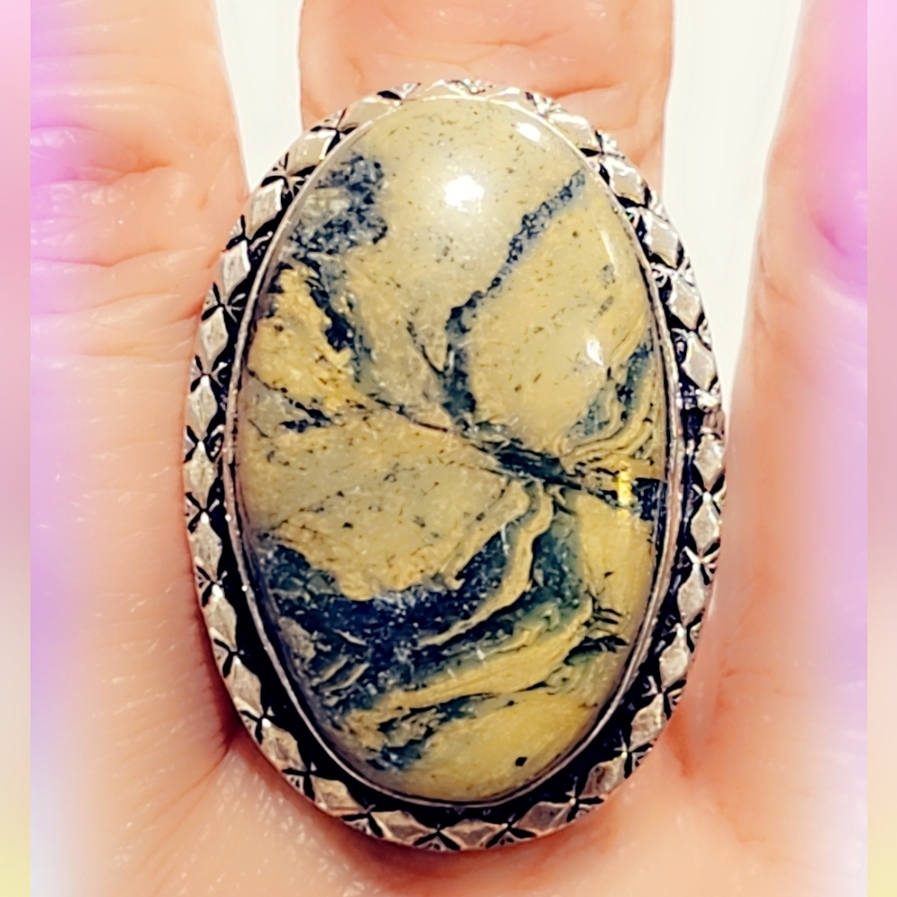 Jasper Monster Gemstone Ring